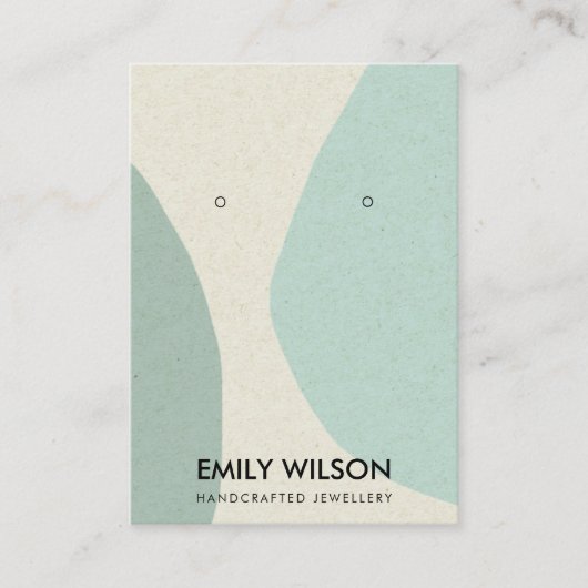 CARTE DE VISITE AFFICHAGE D'OBSERVATION D'ART BLEU AQUA ABSTRAIT M (Devant)