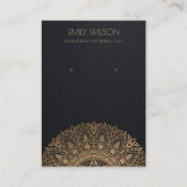 CARTE DE VISITE AFFICHAGE D'OREILLANCE NOIR OR CLASSIQUE ORNATE MA (Devant)