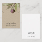 CARTE DE VISITE AFFICHAGE DU BRACELET DE LA FAUNE OLIVE DE KRAFT (Devant / Derrière)