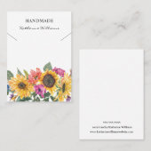 Carte De Visite Affichage du collier d'aquarelle | Floral de tourn (Devant / Derrière)