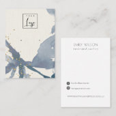 Carte De Visite Affichage du logo de l'oreille Abstraite Indigo Bl (Devant / Derrière)