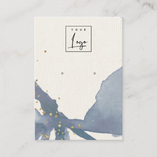 Carte De Visite Affichage du logo de l'oreille Abstraite Indigo Bl (Devant)