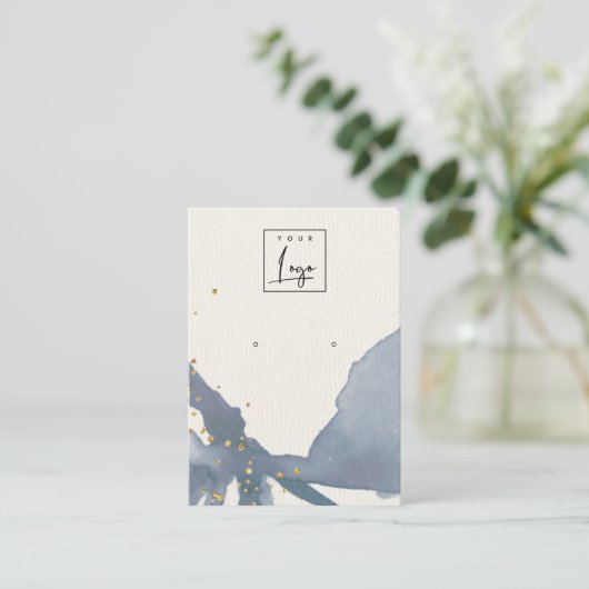 Carte De Visite Affichage du logo de l'oreille Abstraite Indigo Bl (Debout devant)