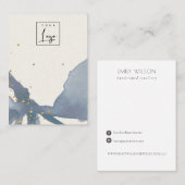 Carte De Visite Affichage du logo de l'oreille Abstraite Indigo Bl (Devant / Derrière)