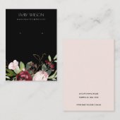 CARTE DE VISITE AFFICHAGE FLEURI DE PROTÉA BURGUNDY BLEU (Devant / Derrière)