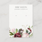 CARTE DE VISITE AFFICHAGE FLEURI DE PROTÉA BURGUNDY ROSE BLANC (Devant)