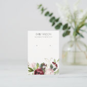 CARTE DE VISITE AFFICHAGE FLEURI DE PROTÉA BURGUNDY ROSE BLANC (Debout devant)