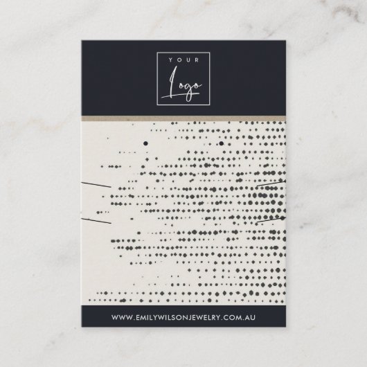 CARTE DE VISITE AFFICHAGE RÉTRO BLACK WHITE DOTS NECKLACE EARRING (Devant)