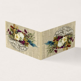 Carte De Visite affiche d'anatomie du cerveau floral médical