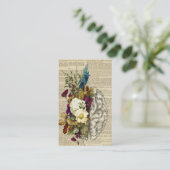 Carte De Visite affiche d'anatomie du cerveau floral médical (Debout devant)