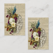 Carte De Visite affiche d'anatomie du cerveau floral médical (Devant / Derrière)