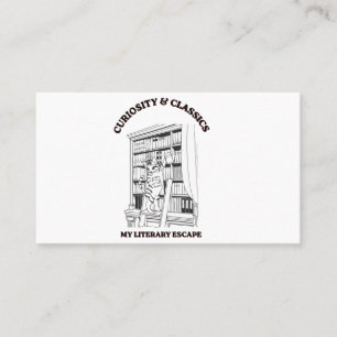 Carte De Visite Affiche d'art esthétique de bibliothécaire félin