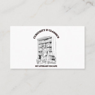 Carte De Visite Affiche d'art esthétique de bibliothécaire félin