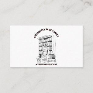 Carte De Visite Affiche d'art esthétique de bibliothécaire félin