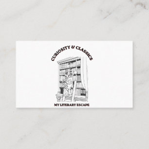 Carte De Visite Affiche d'art esthétique de bibliothécaire félin