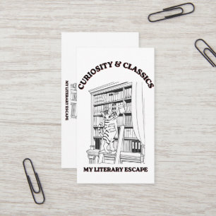 Carte De Visite Affiche d'art esthétique de bibliothécaire félin