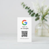 Carte De Visite Affiche de code QR Google pour avis moderne (Debout devant)
