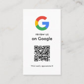Carte De Visite Affiche de code QR Google pour avis moderne (Devant)