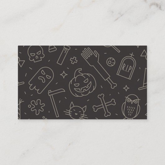 Carte De Visite Affiche de la fête d'Halloween (Dos)