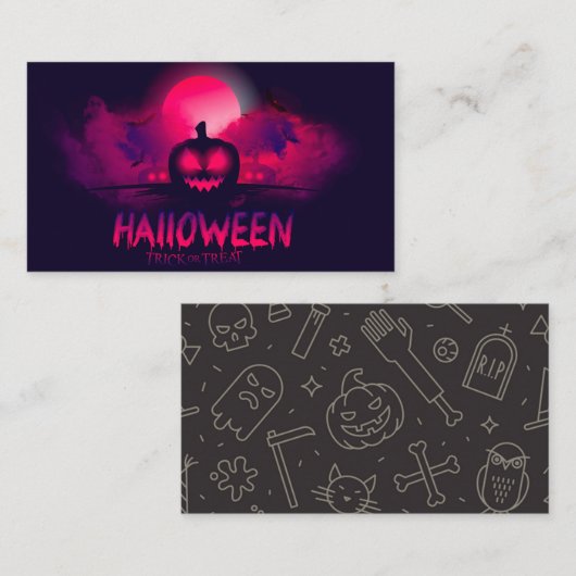 Carte De Visite Affiche de la fête d'Halloween (Devant / Derrière)