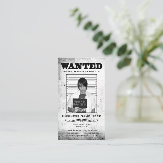 Carte De Visite affiche recherchée (Debout devant)