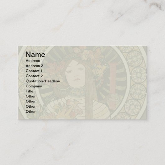Carte De Visite Affiche vintage Alfonse Mucha Trappistine Nouveau (Devant)