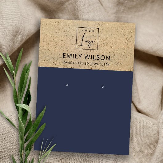 CARTE DE VISITE AFFICHEUR DE TEXTURE DE TERRACOTTA RUST NAVY