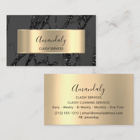 Carte De Visite Affiliation Marketing Consulting Gold Black Marble (Devant / Derrière)