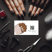 Carte De Visite Africain Américain Manicurist Beauté QR Code affai