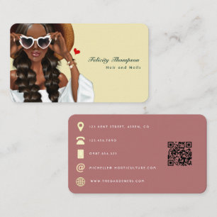 Carte De Visite African American Hair Stylist QR Code