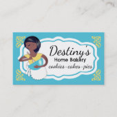 Carte De Visite African American mixing bowl woman baking bakery (Devant)