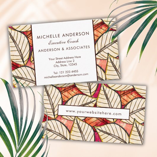 Carte De Visite African Tropical Feuille Jungle Chic