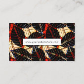 Carte De Visite Afrique Tropical Feuilles Executive Rouge et Noir (Dos)