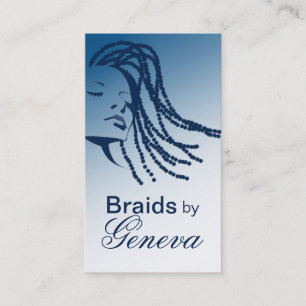 Carte De Visite Afrocentric tresse le coiffeur - bleu