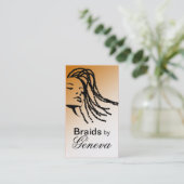 Carte De Visite Afrocentric tresse le coiffeur - bronzez (Debout devant)