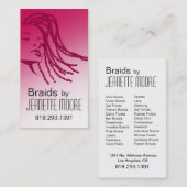Carte De Visite Afrocentric tresse le coiffeur - fuschia (Devant / Derrière)