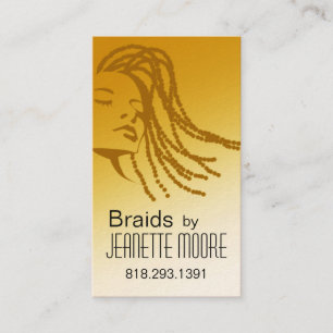 Carte De Visite Afrocentric tresse le coiffeur - jaune