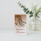 Carte De Visite Afrocentric tresse le coiffeur - or métallique (Debout devant)