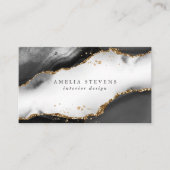 Carte De Visite Agadie de fond noir, or et gris (Devant)