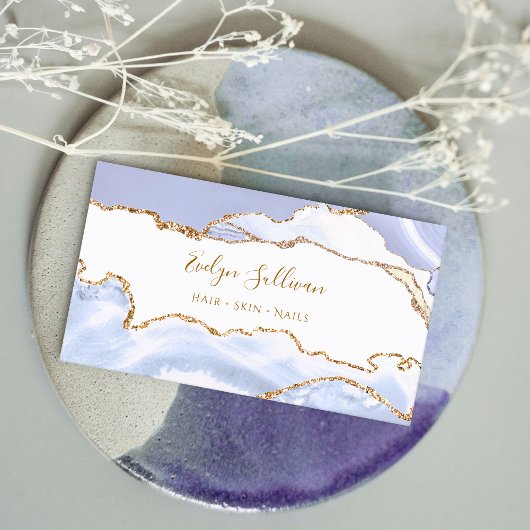 carte de visite agate bleu pastel