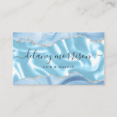 Carte De Visite Agate Bleue Paillettes Argent Luxe (Devant)