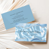 Carte De Visite Agate Bleue Paillettes Argent Luxe