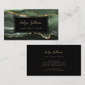 Carte De Visite agate d'aquarelle verte sauge (Devant / Derrière)