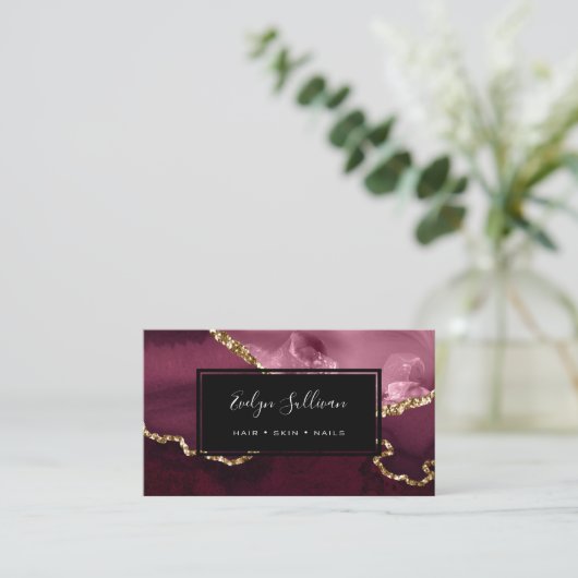 Carte De Visite agate de bordeaux (Debout devant)