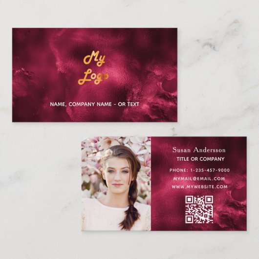 Carte De Visite Agate de Bourgogne photo qr code logo (Devant / Derrière)