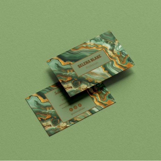 Carte De Visite Agate de luxe moderne - Parties scintillant d'or &