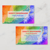 Carte De Visite Agate de Parties scintillant Arc-en-ciel et Arc-en (Devant / Derrière)