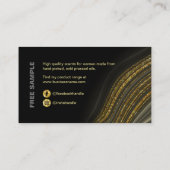 Carte De Visite Agate De Parties scintillant Balayante Noir Et Par (Dos)