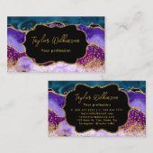 Carte De Visite Agate de Parties scintillant de Peacock violet et