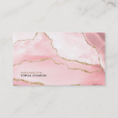 Carte De Visite Agate de Parties scintillant d'or rose rose et élé (Dos)